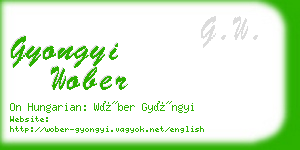 gyongyi wober business card